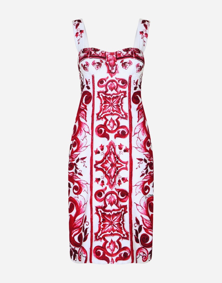 Majolica-print terrycloth midi dress - 1