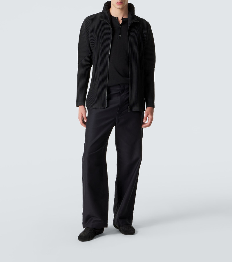 ISSEY MIYAKE Basics pleated zip-up cardigan outlook
