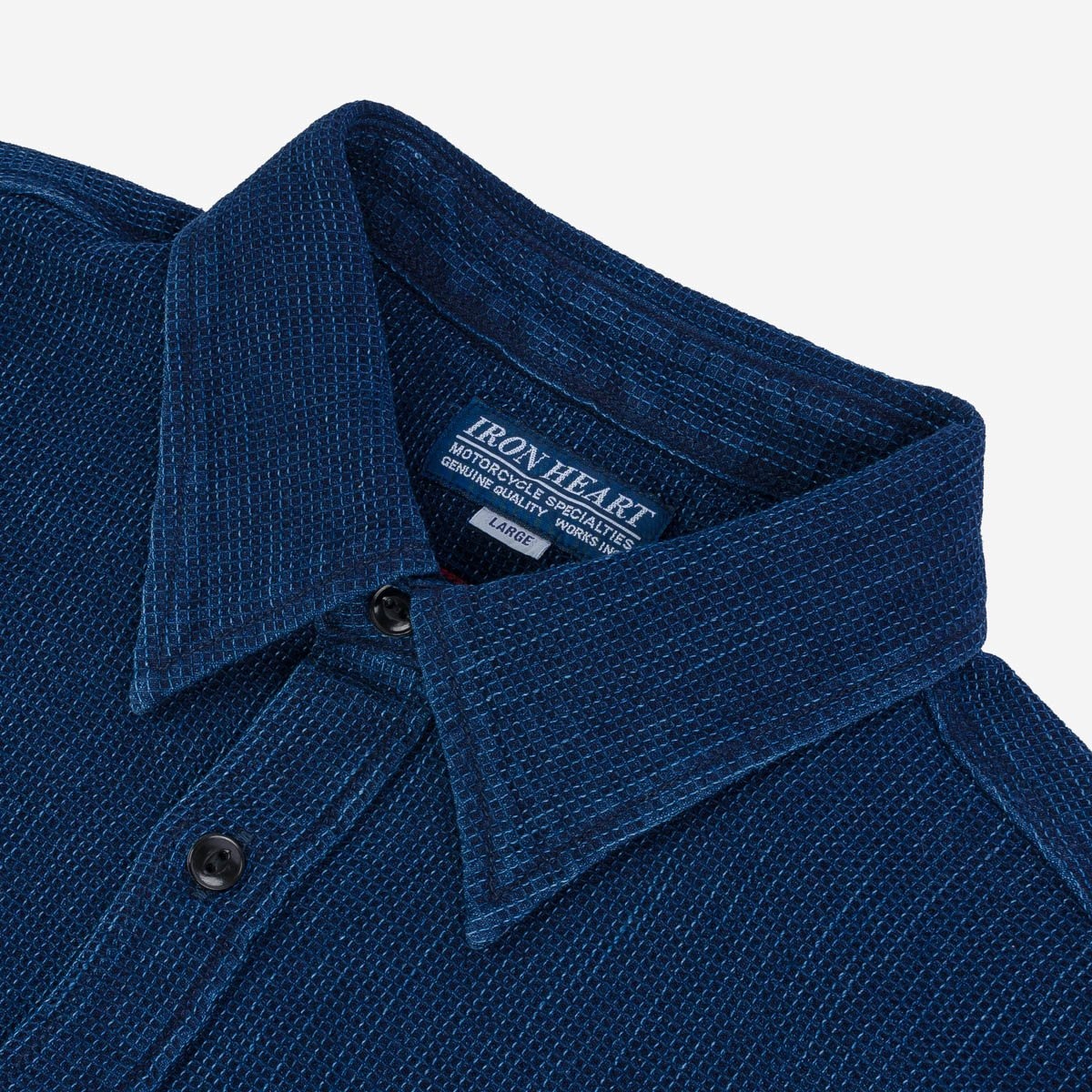 IHSH-96-IND Waffle Work Shirt Indigo - 2