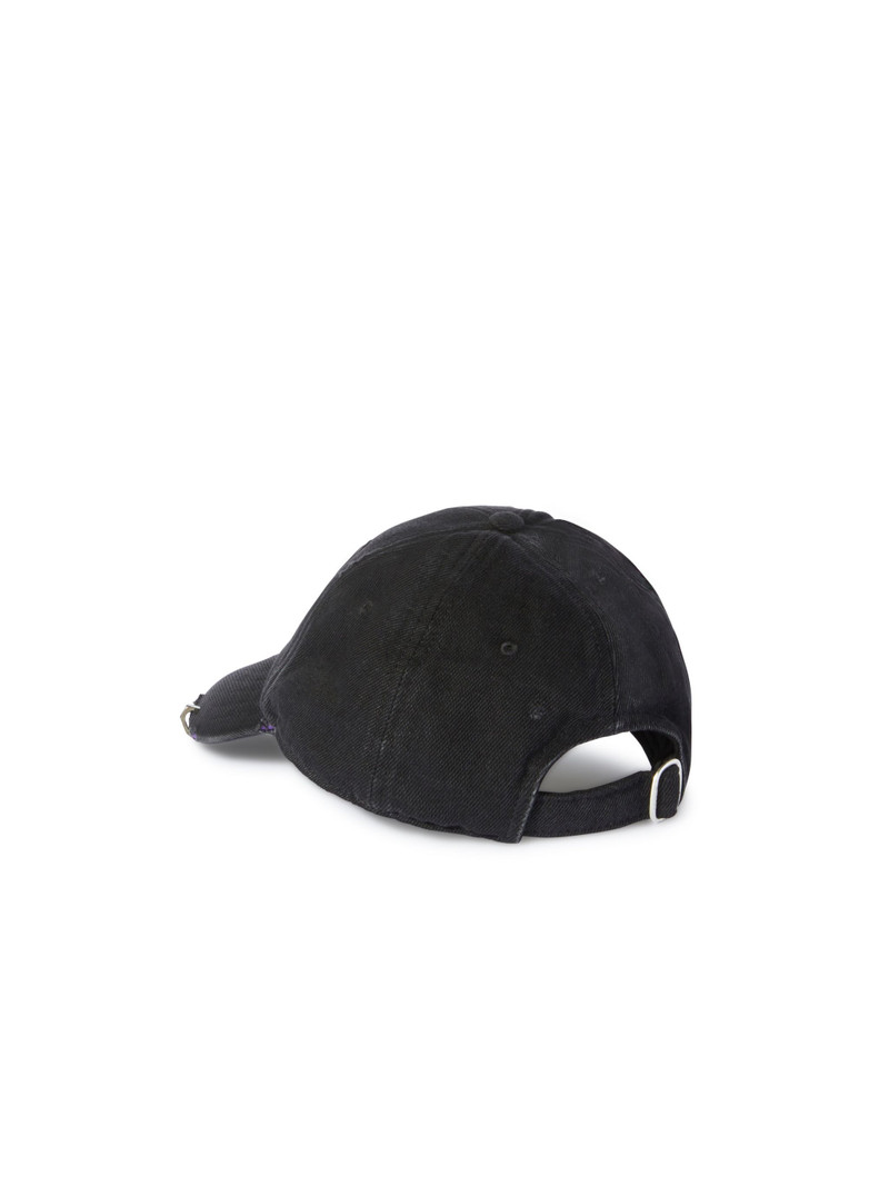 Off-White Black/purple Distressed Denim Baseball Cap outlook