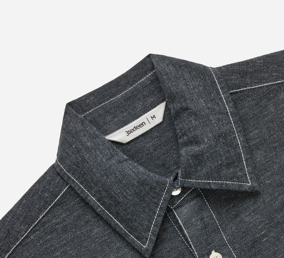 Utility Shirt - Black Chambray - 3