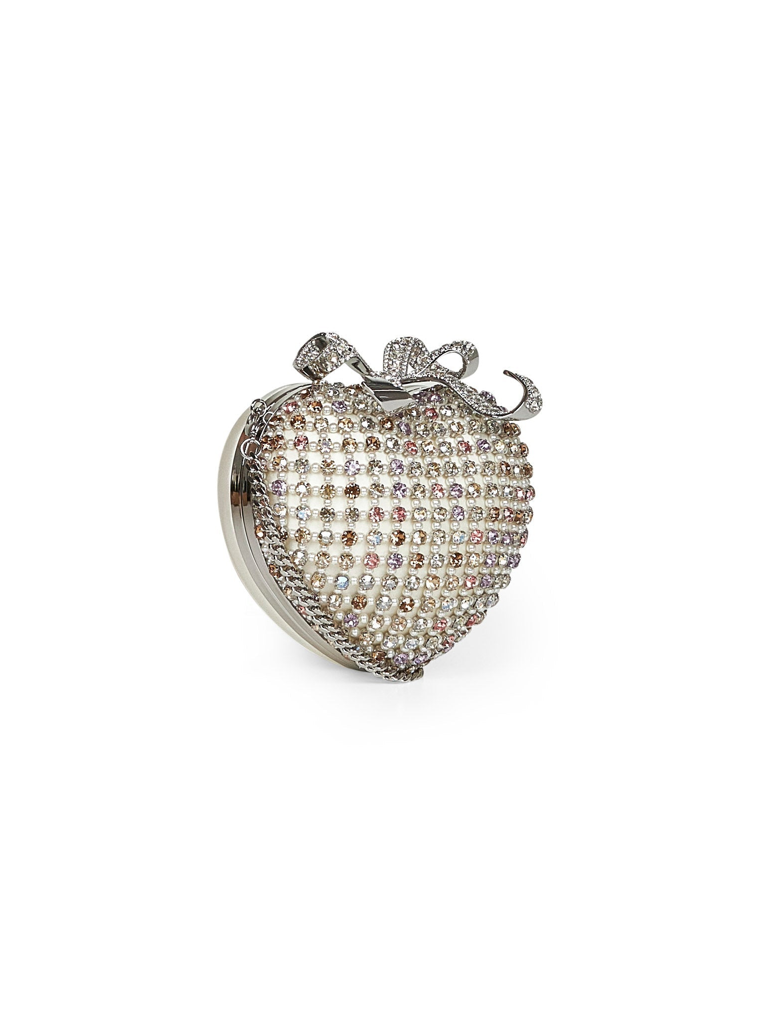 Self Portrait Women Multicolor Multi-Crystal Heart Clutch Bag - 2
