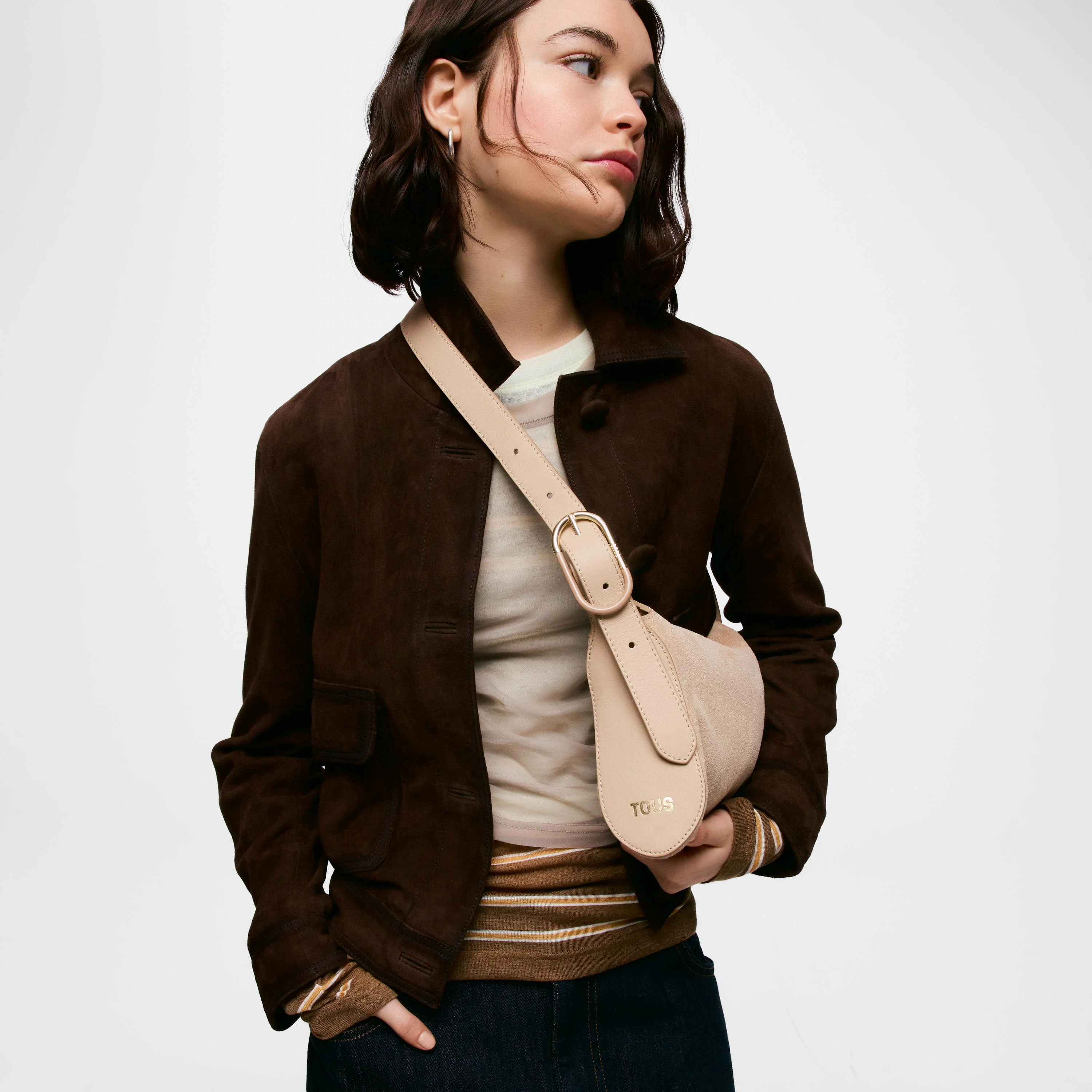 Small leather sand-colored Crossbody bag TOUS Arlette - 1