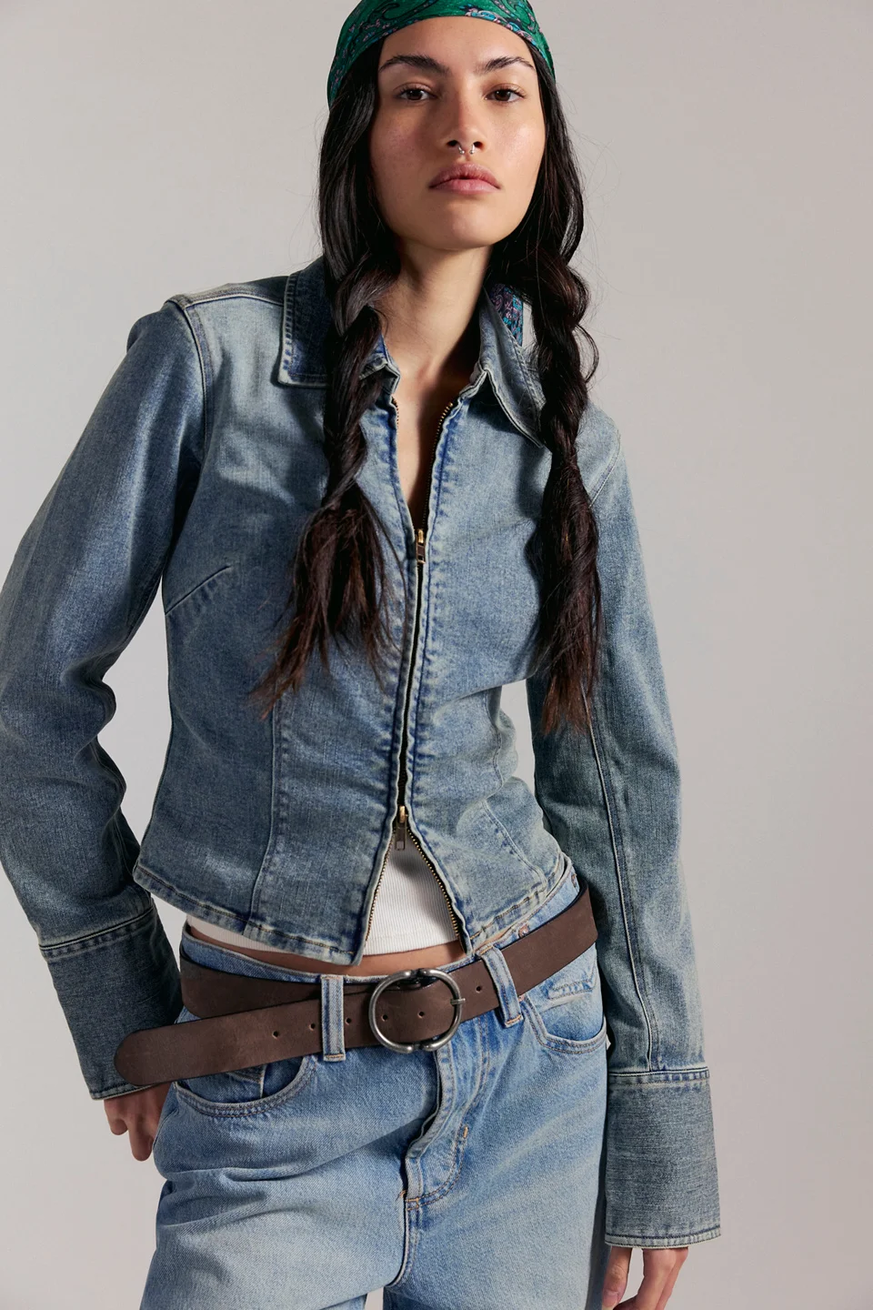 We The Free Sammy Denim Zip-Up Top - 1