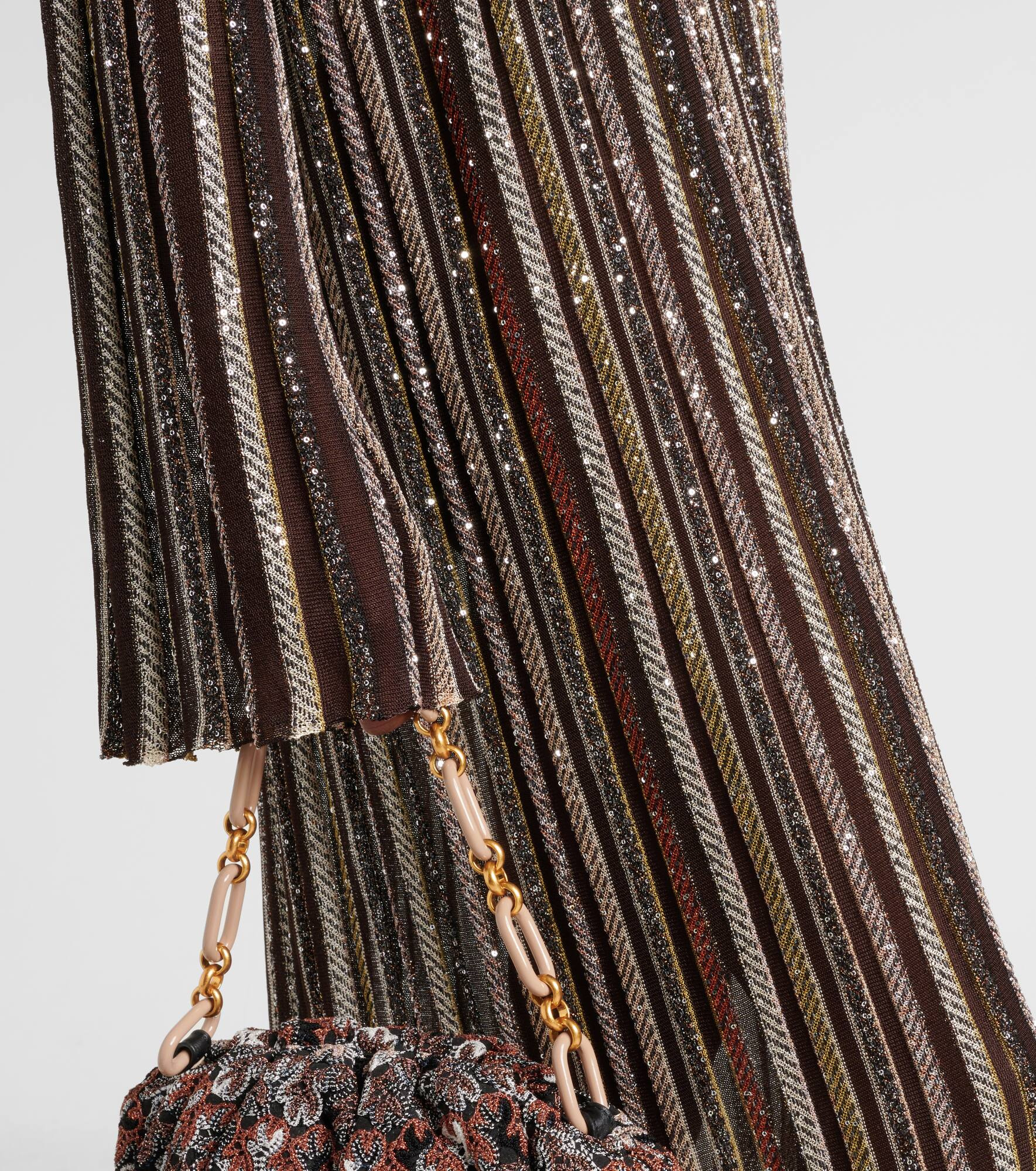 Striped sequined lamé maxi dress - 5