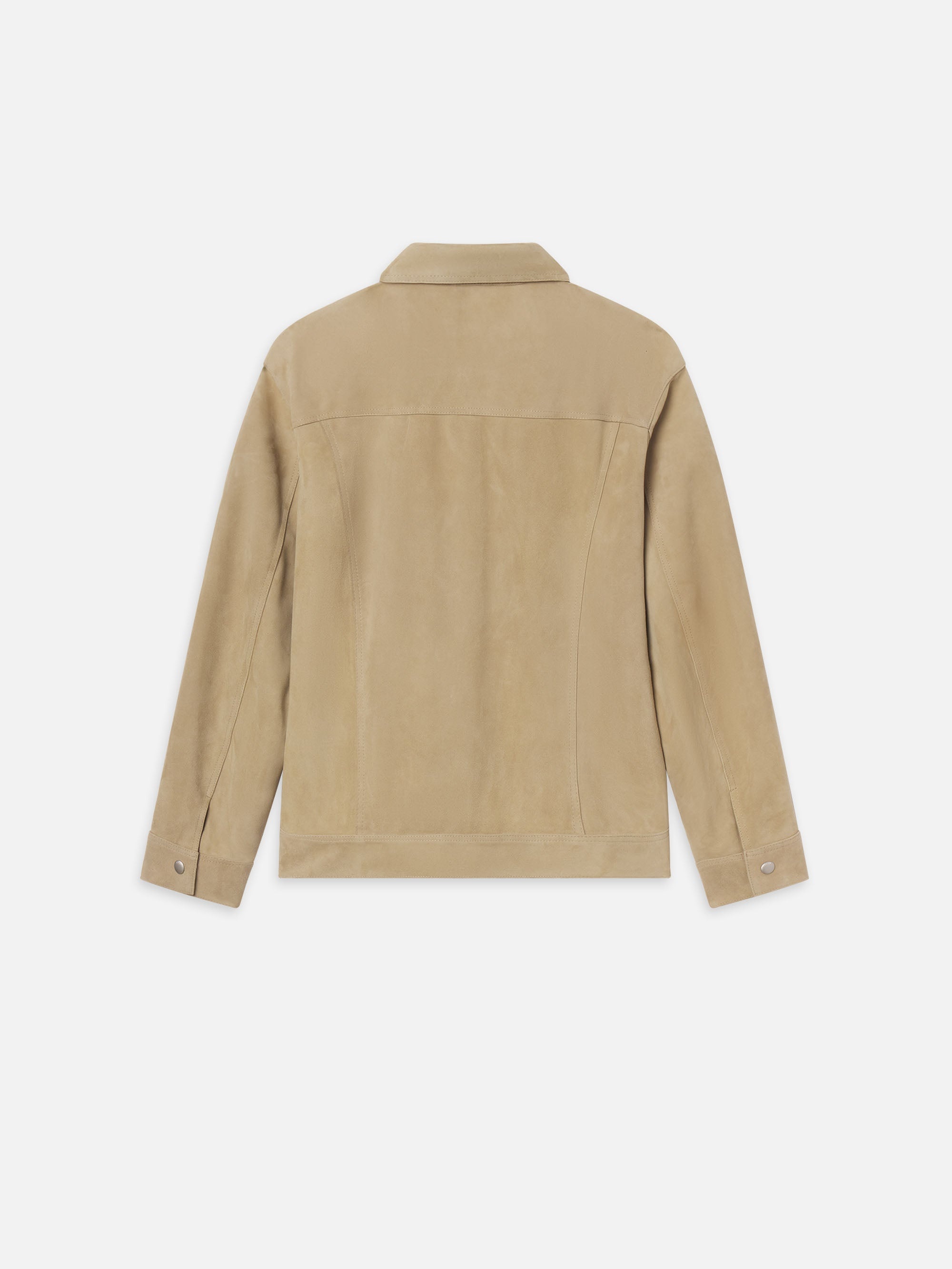 Suede Trucker Jacket in Oxford Beige - 5