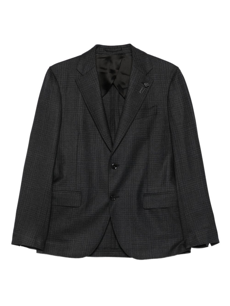 checked-pattern wool suit 1