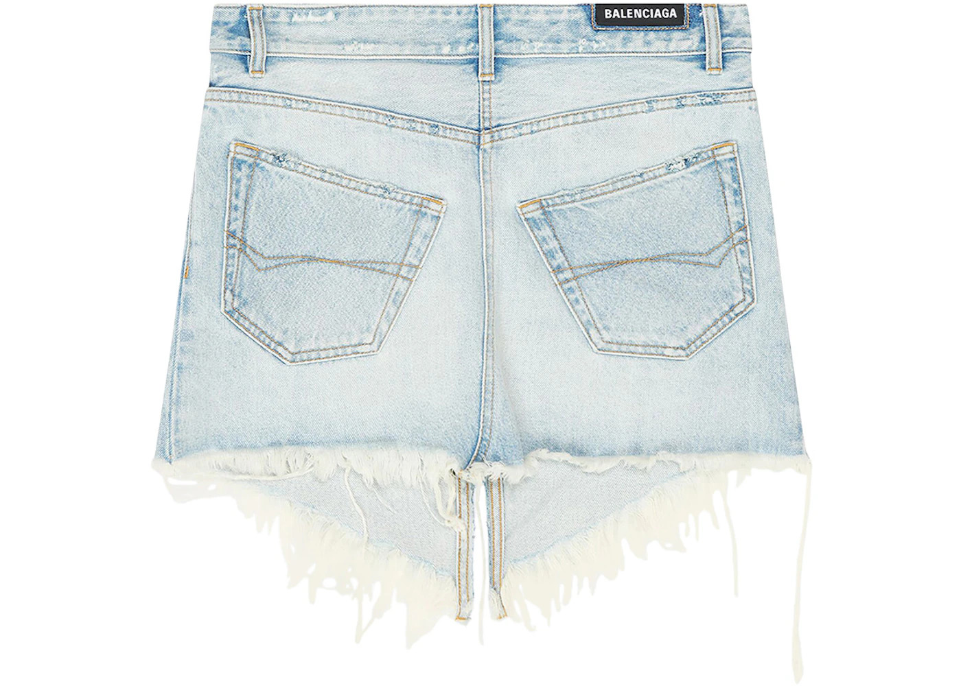 Balenciaga Women's Japanese Twill Cut-Up Mini Skirt Light Blue - 2
