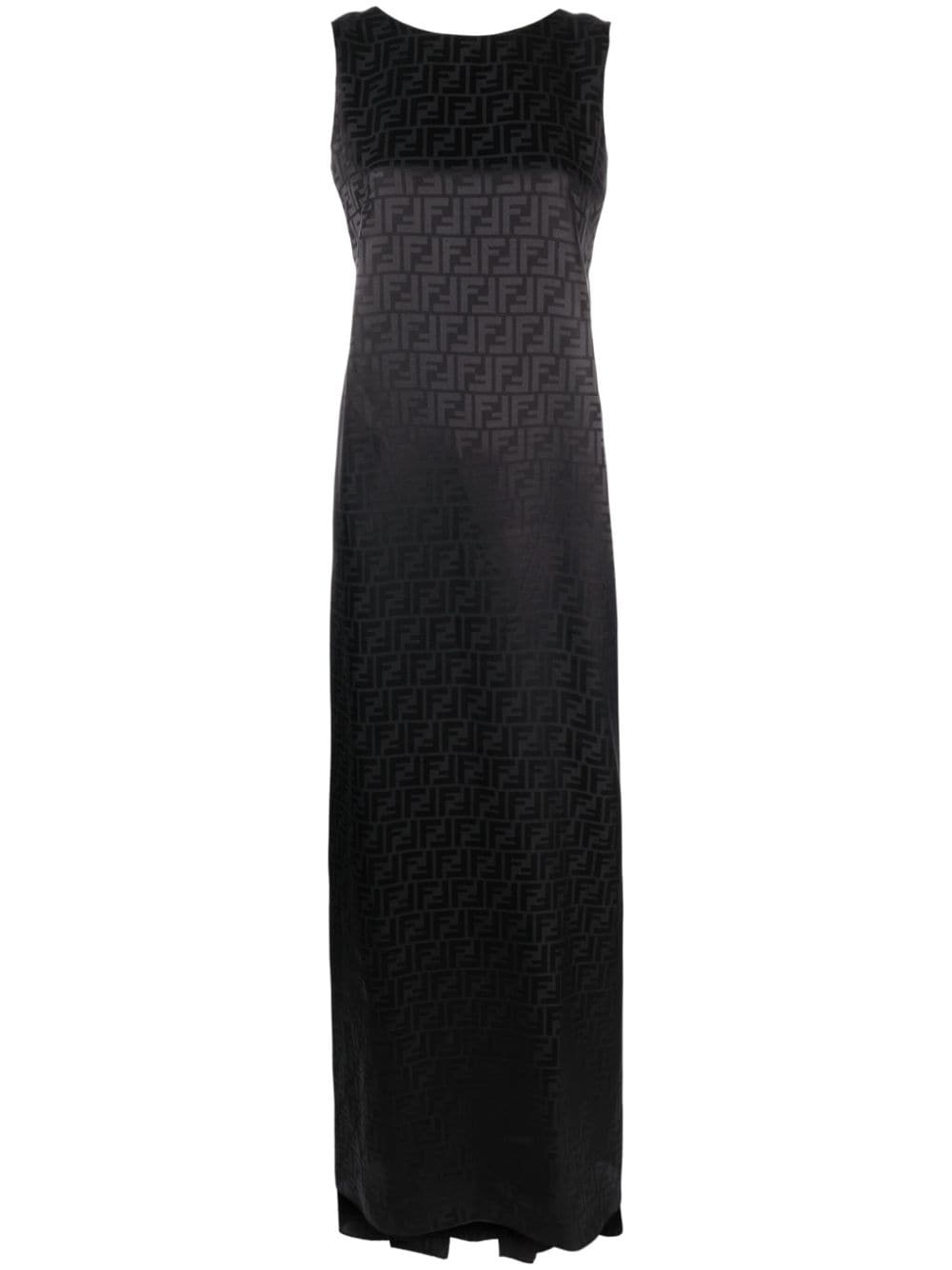 monogram silk maxi dress - 1