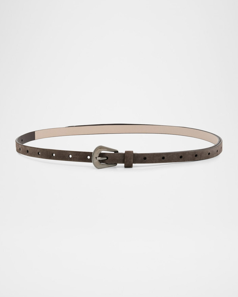 Suede Carved Leather Belt 1
