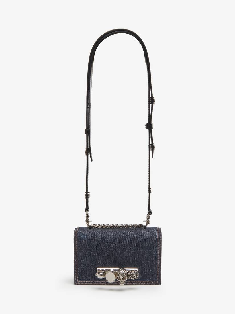 Women's The Biker Mini Jewelled Satchel in Denim - 5