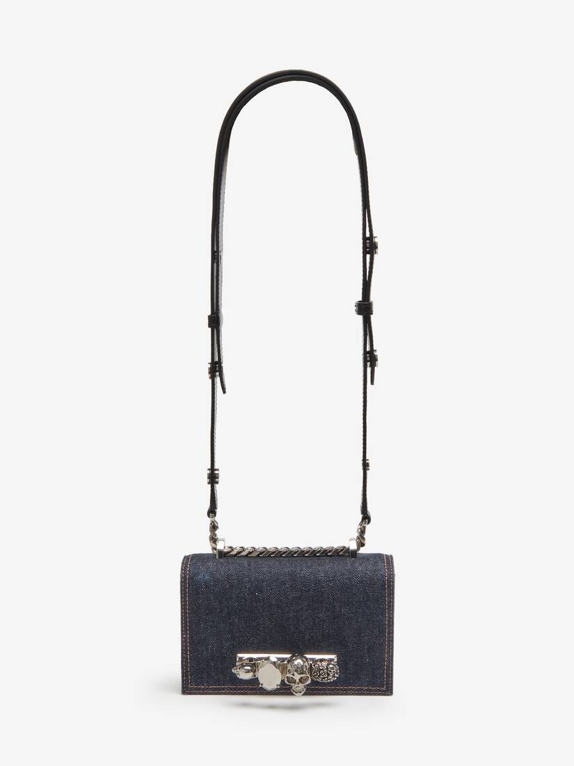 Women's The Biker Mini Jewelled Satchel in Denim - 5