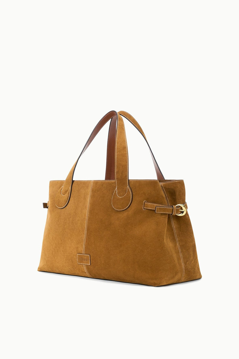 STAUD PIPER TOTE TAN SUEDE 3