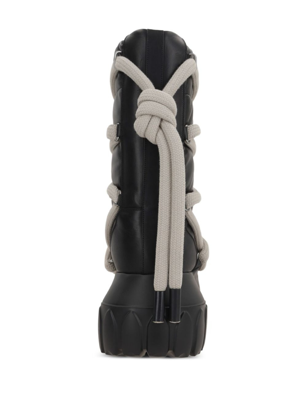 padded leather lace-up boots - 3