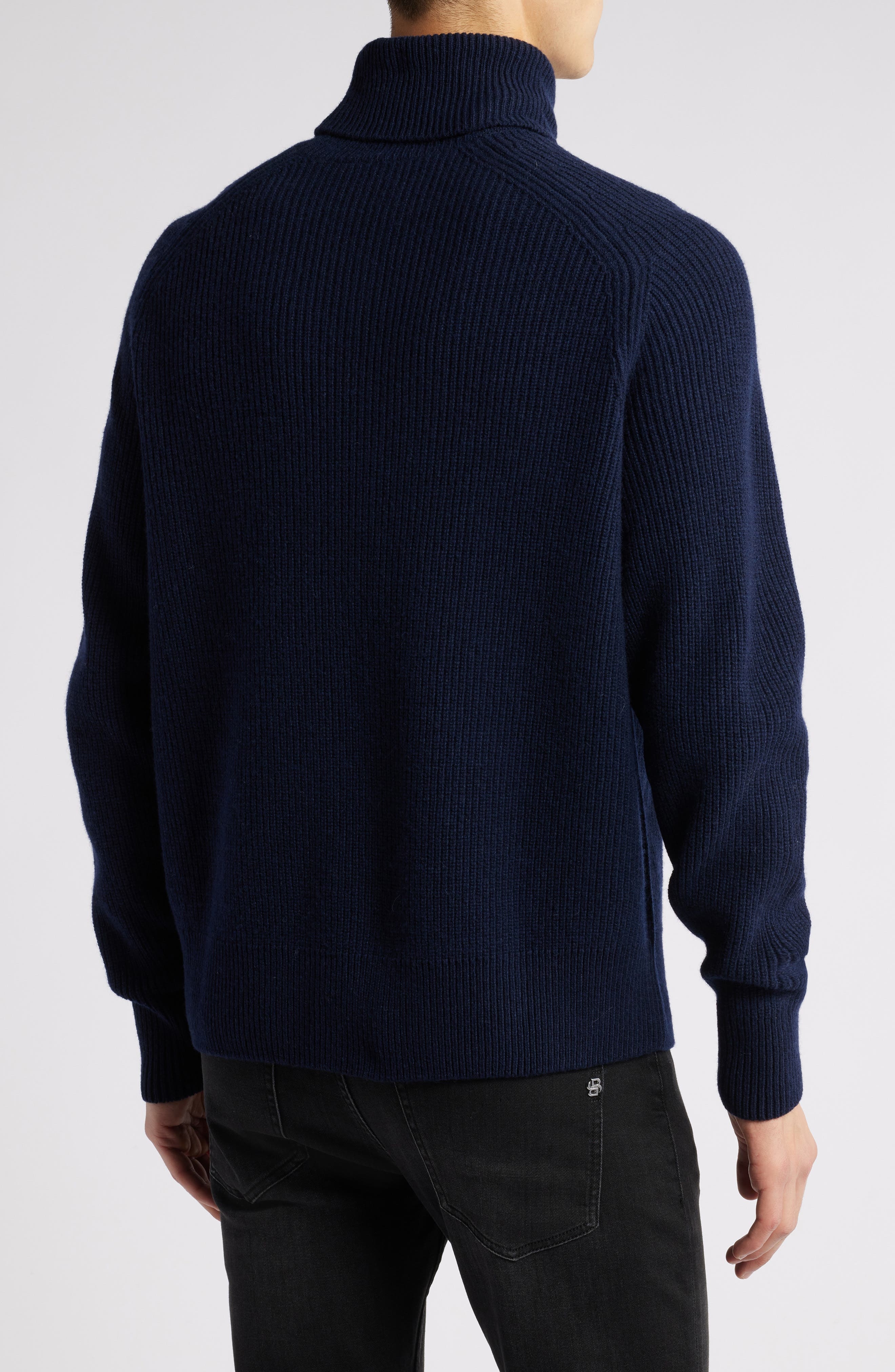 BOSS Evento Recycled Wool Turtleneck Sweater in Dark Blue at Nordstrom - 2