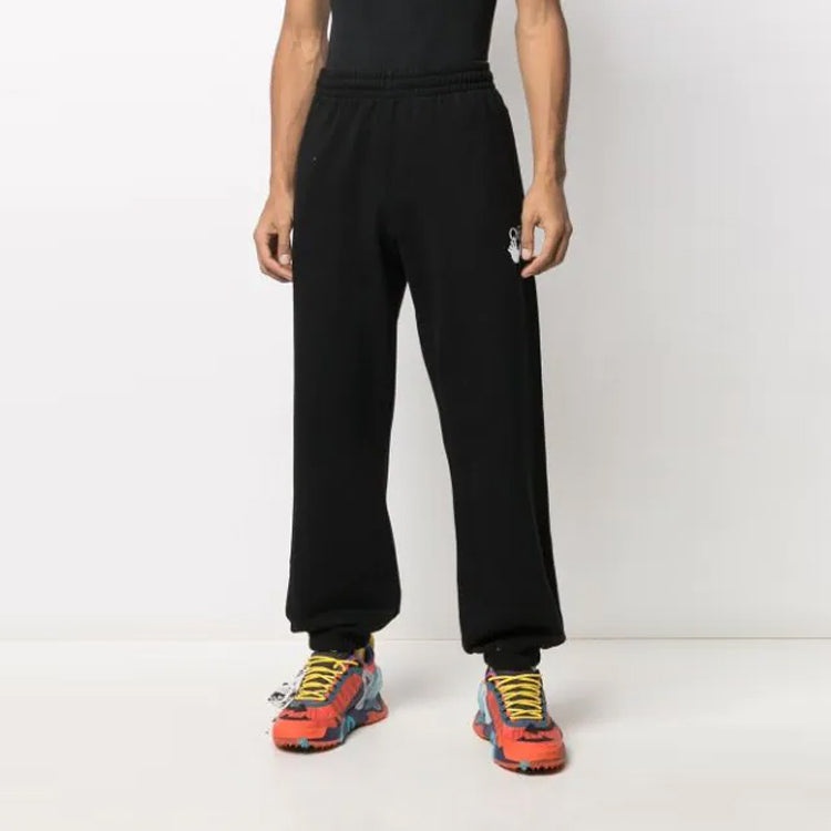 Men's Off-White FW21 Adornment Sports Pants/Trousers/Joggers Black OMCH029R21FLE0011032-1 - 4