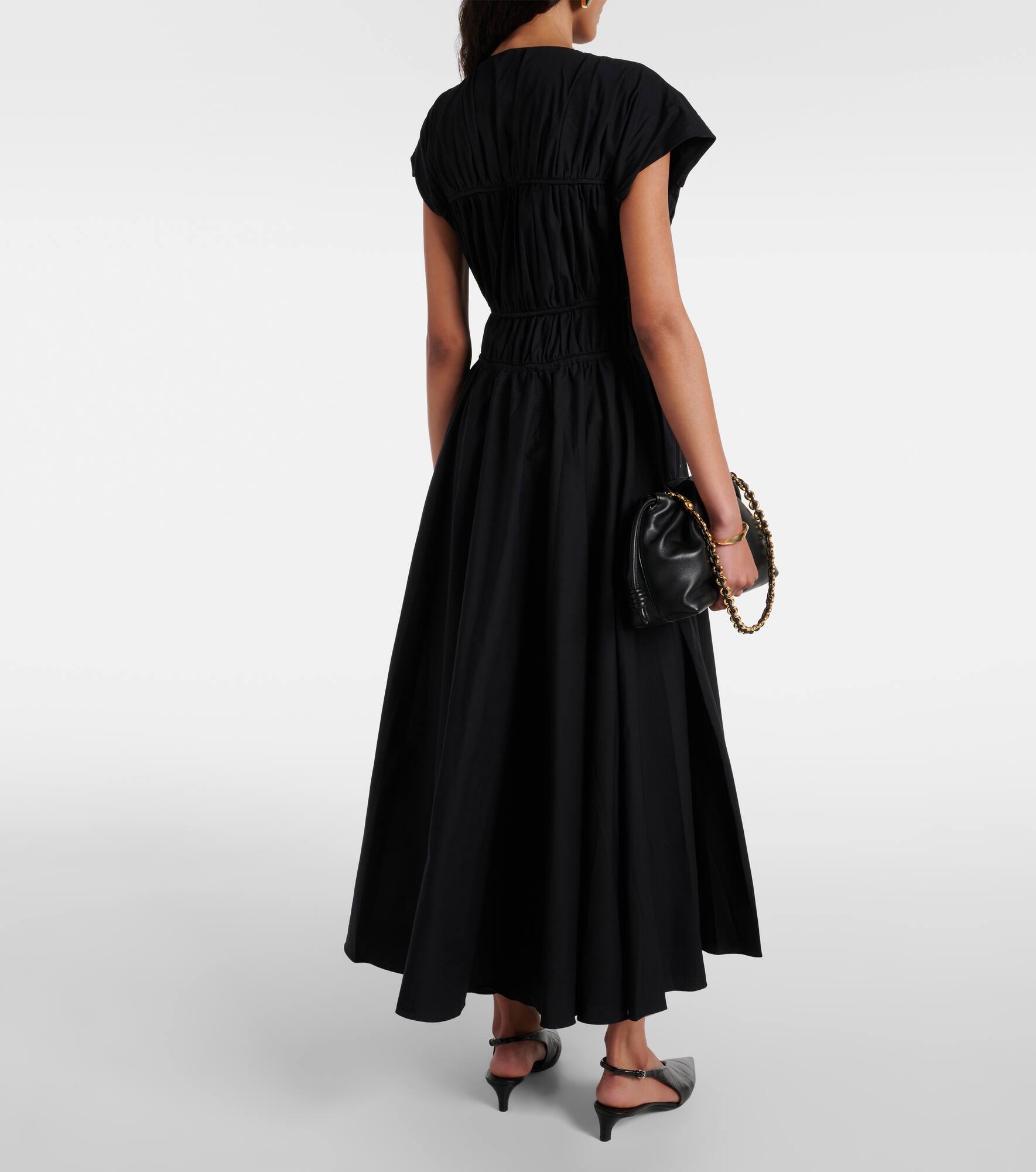 Ceres gathered cotton midi dress - 3