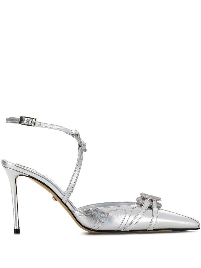 95mm crystal-embellished ankle-strap pumps 1
