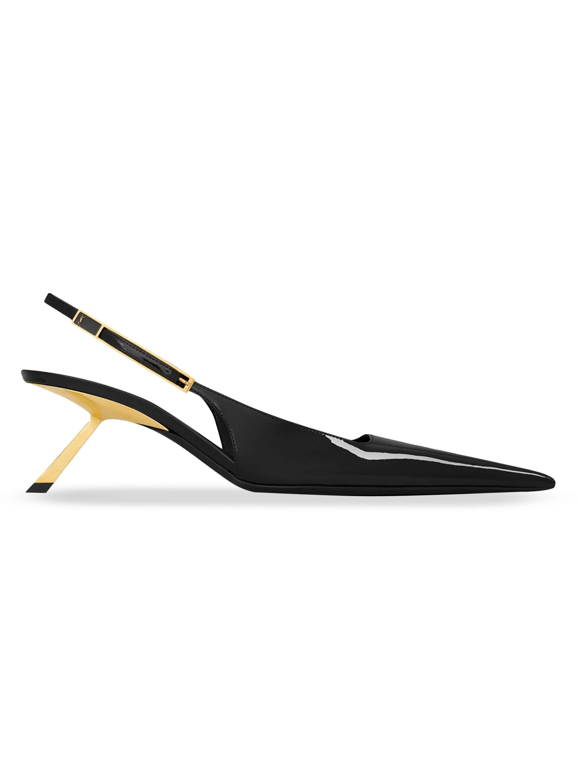 Women's Lee Slingback Pumps in Patent Leather - Black - 1
