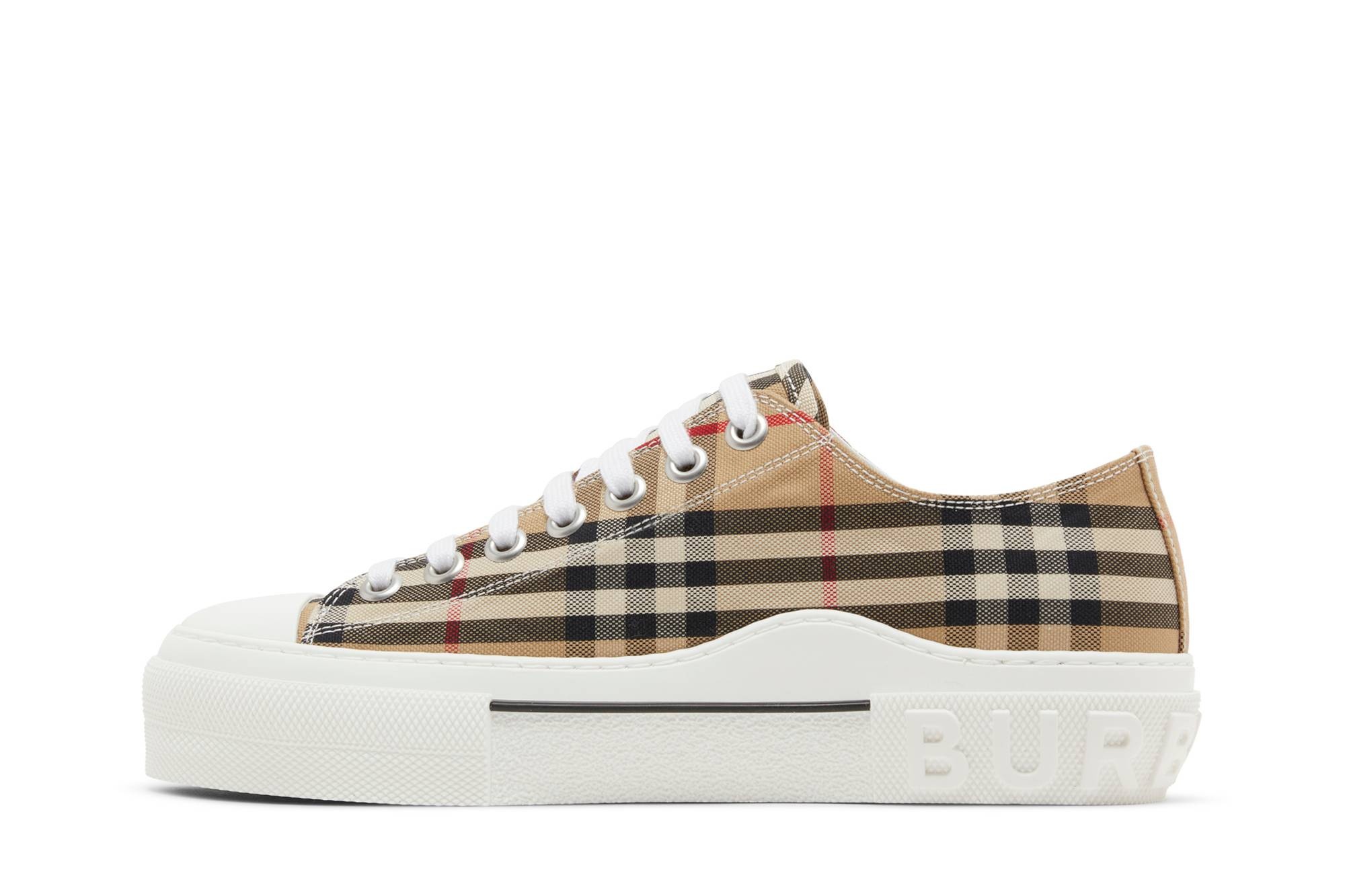 Burberry Check Cotton Sneakers 'Archive Beige' - 3