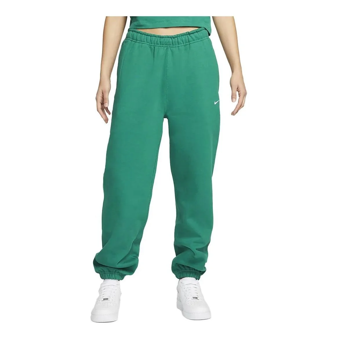 (WMNS) Nike Solo Swoosh Sweatpants 'Grass Green' CW5565-340 - 1