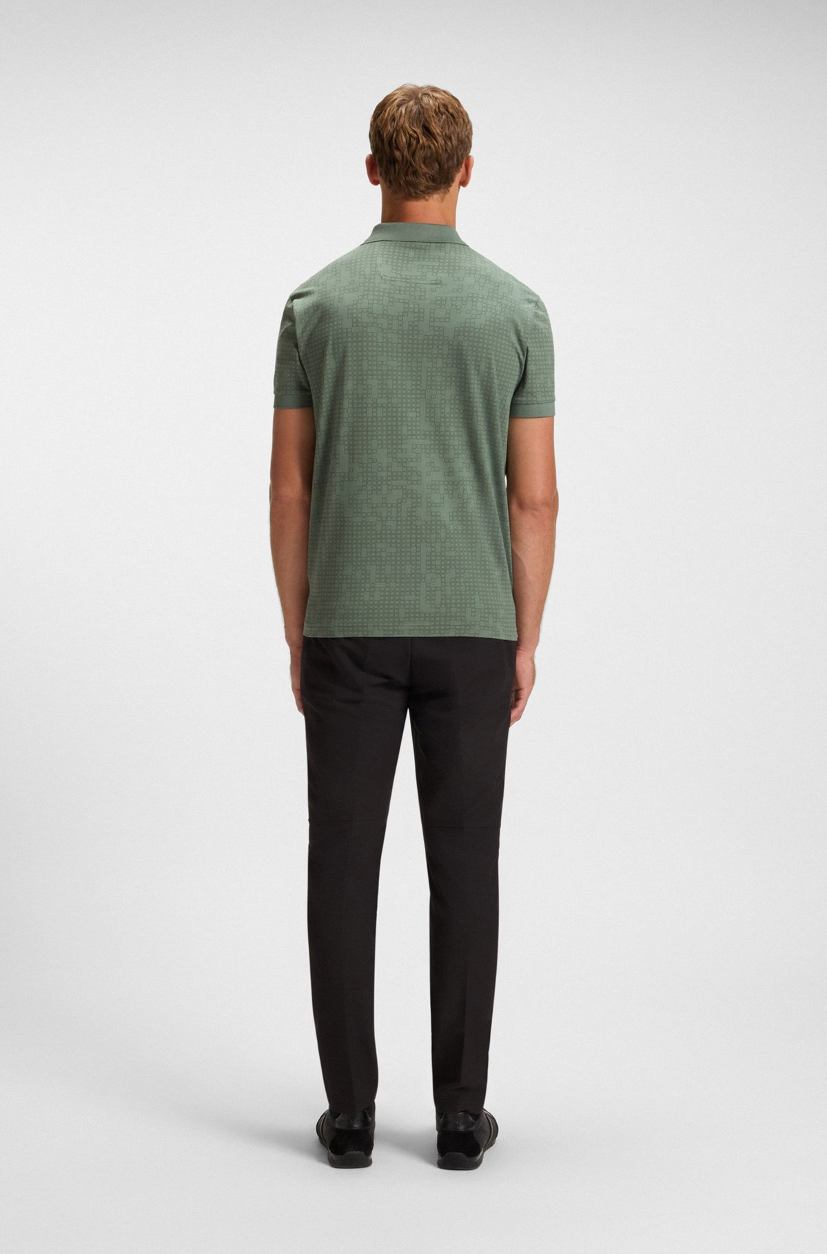 COTTON-PIQUÉ POLO SHIRT WITH ALL-OVER PRINT - 5