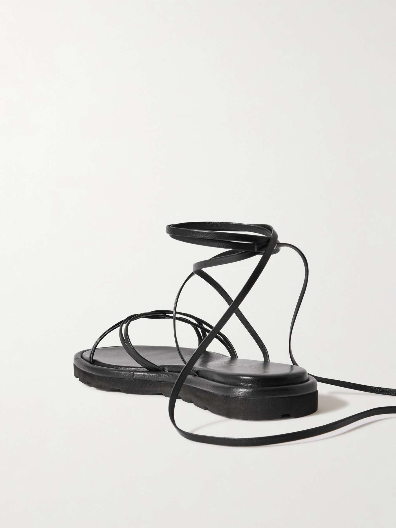 Knotted leather sandals Black - 3