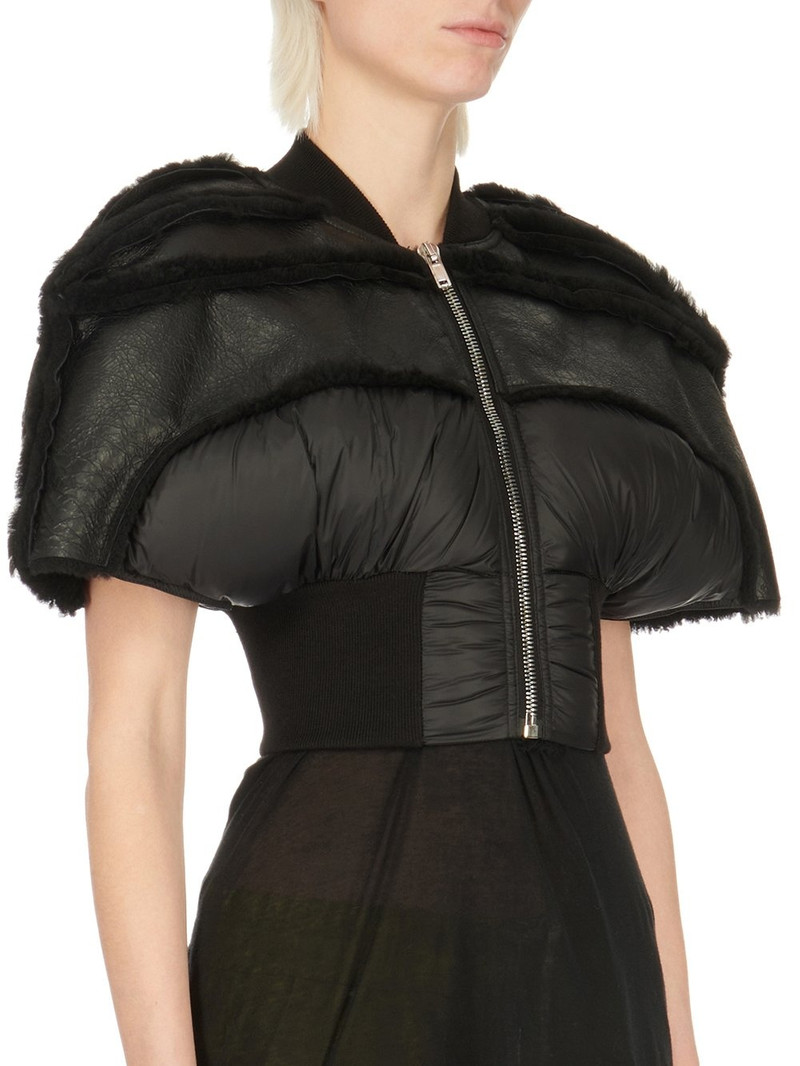 ballon-sleeve wool cropped top 4