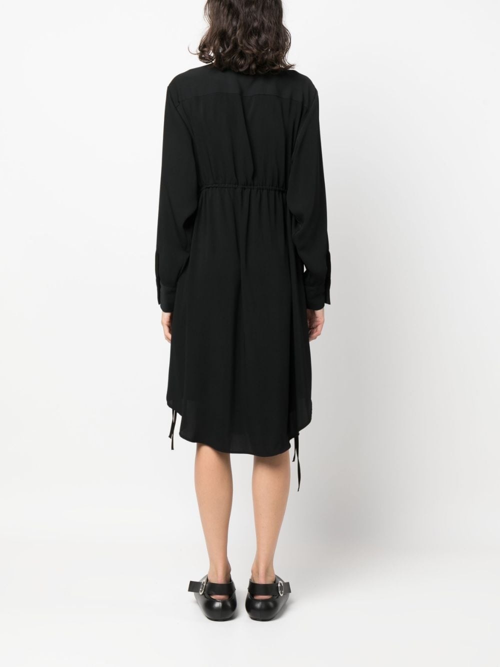 drawstring-waist shirt dress - 4