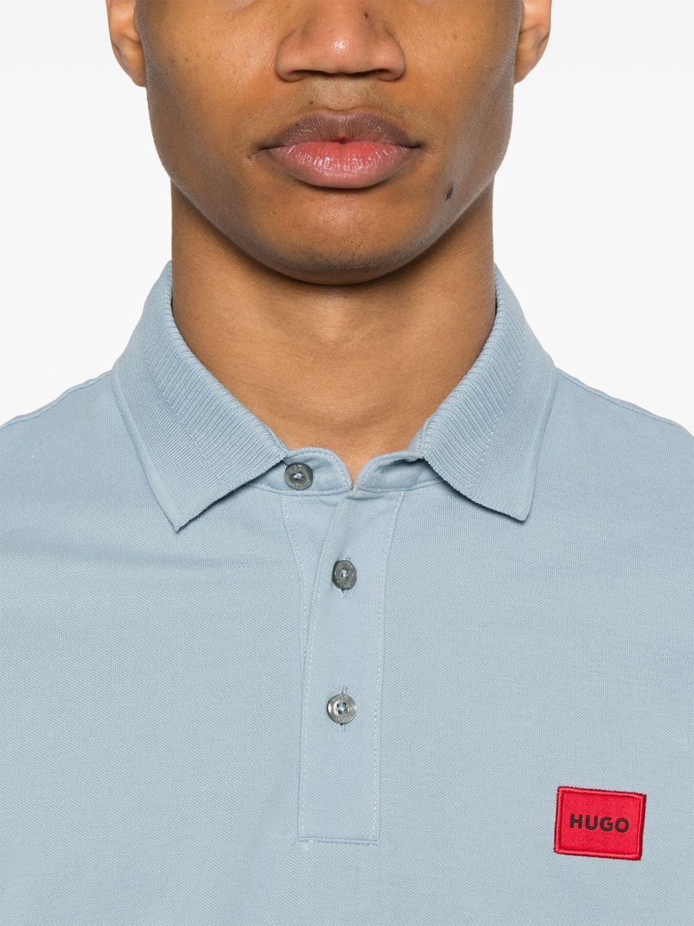 logo-patch polo shirt - 4
