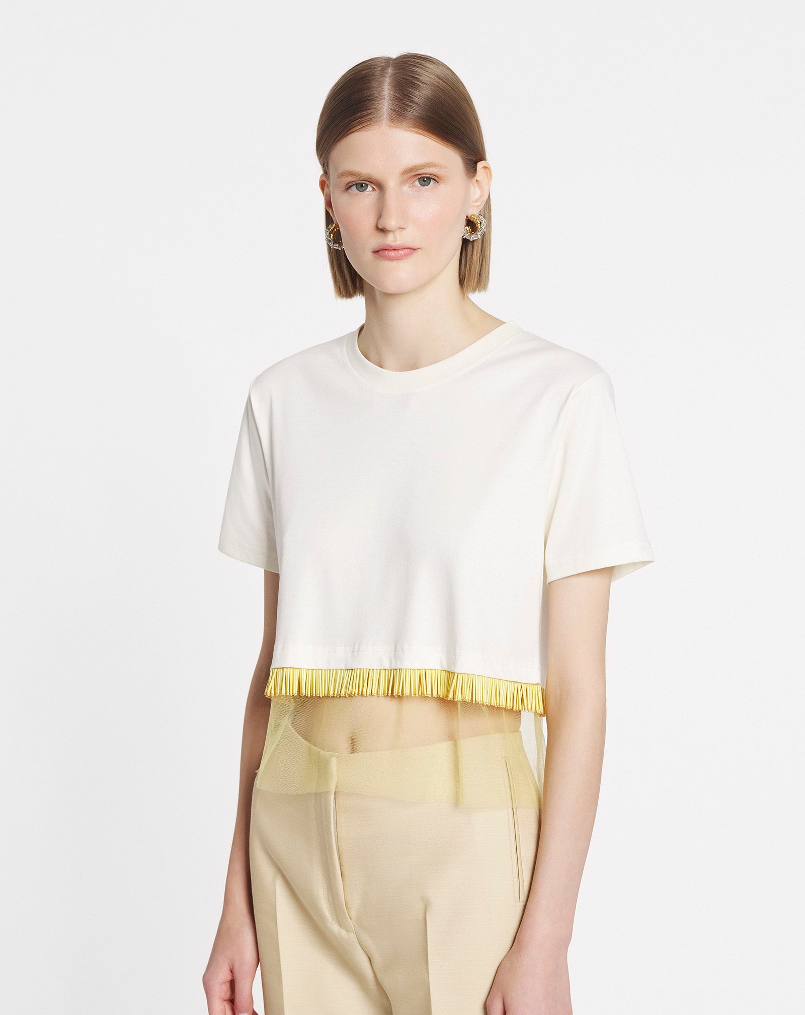 CROPPED T-SHIRT WITH EMBROIDERY - 3
