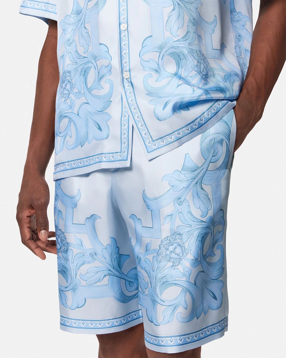 Architectural Baroque Silk Shorts - 3