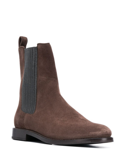 Brunello Cucinelli beaded-side long Chelsea boots outlook