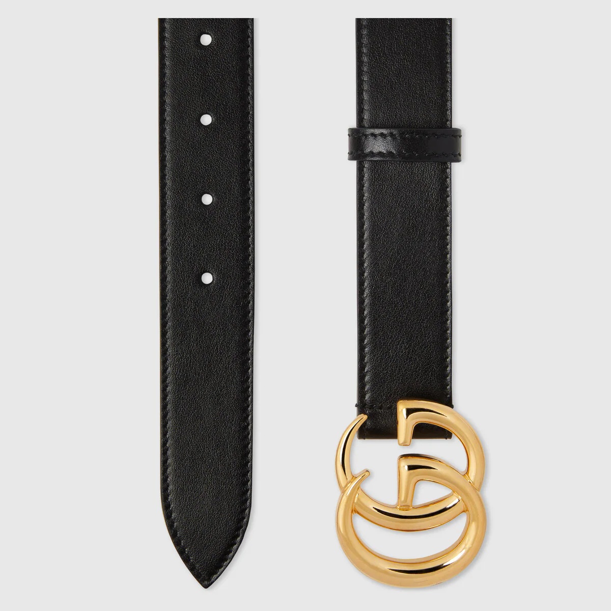 GG Marmont leather belt with shiny buckle - 2