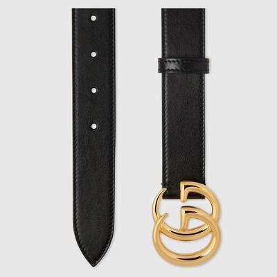 GUCCI GG Marmont leather belt with shiny buckle outlook