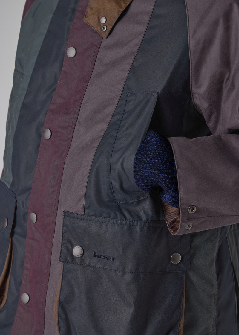 Paul Smith loves Barbour - Striped Oversized Bedale Wax Jacket 13