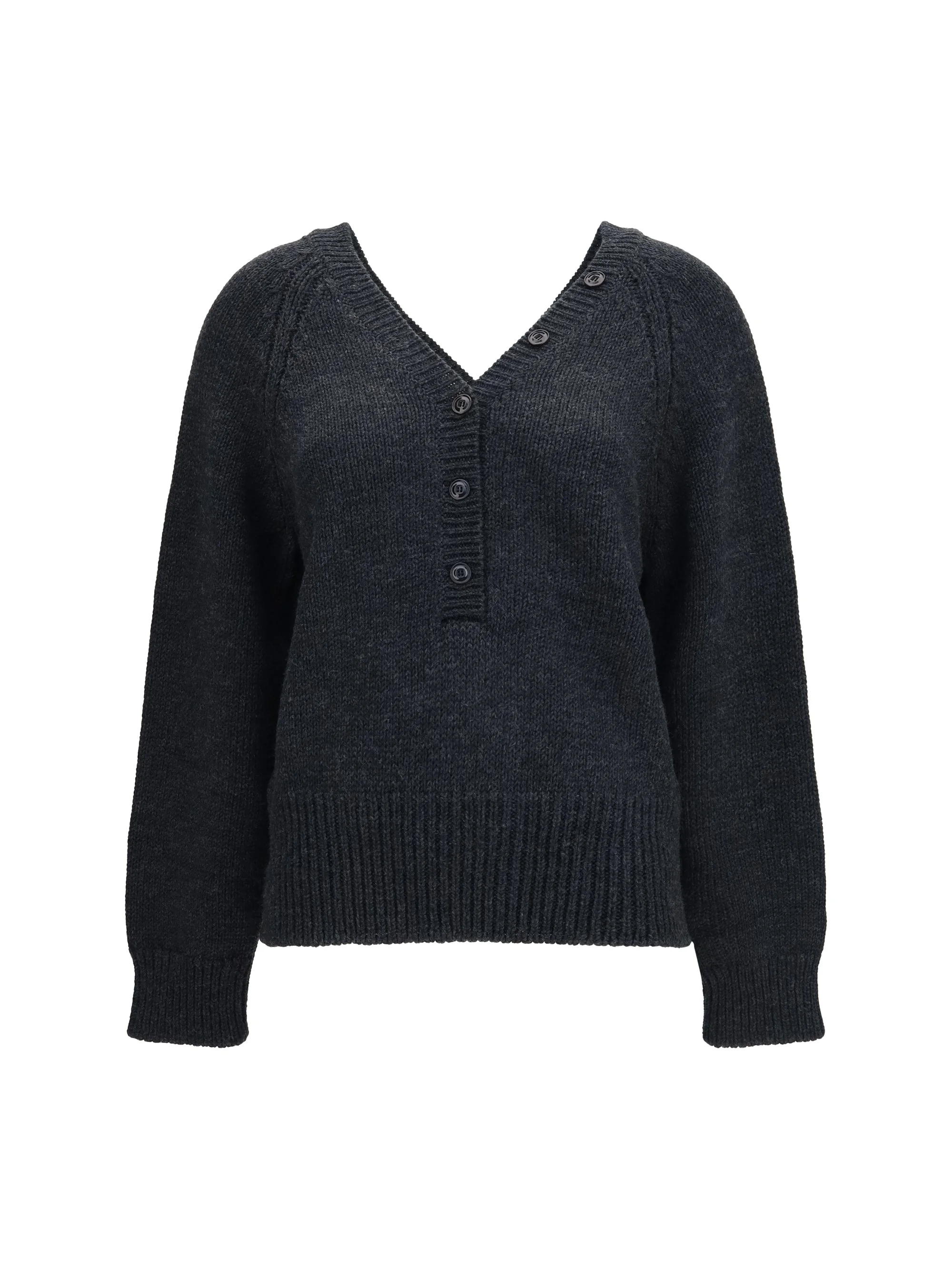 Our Legacy Country Henley Merino Cardigan Charcoal - 1