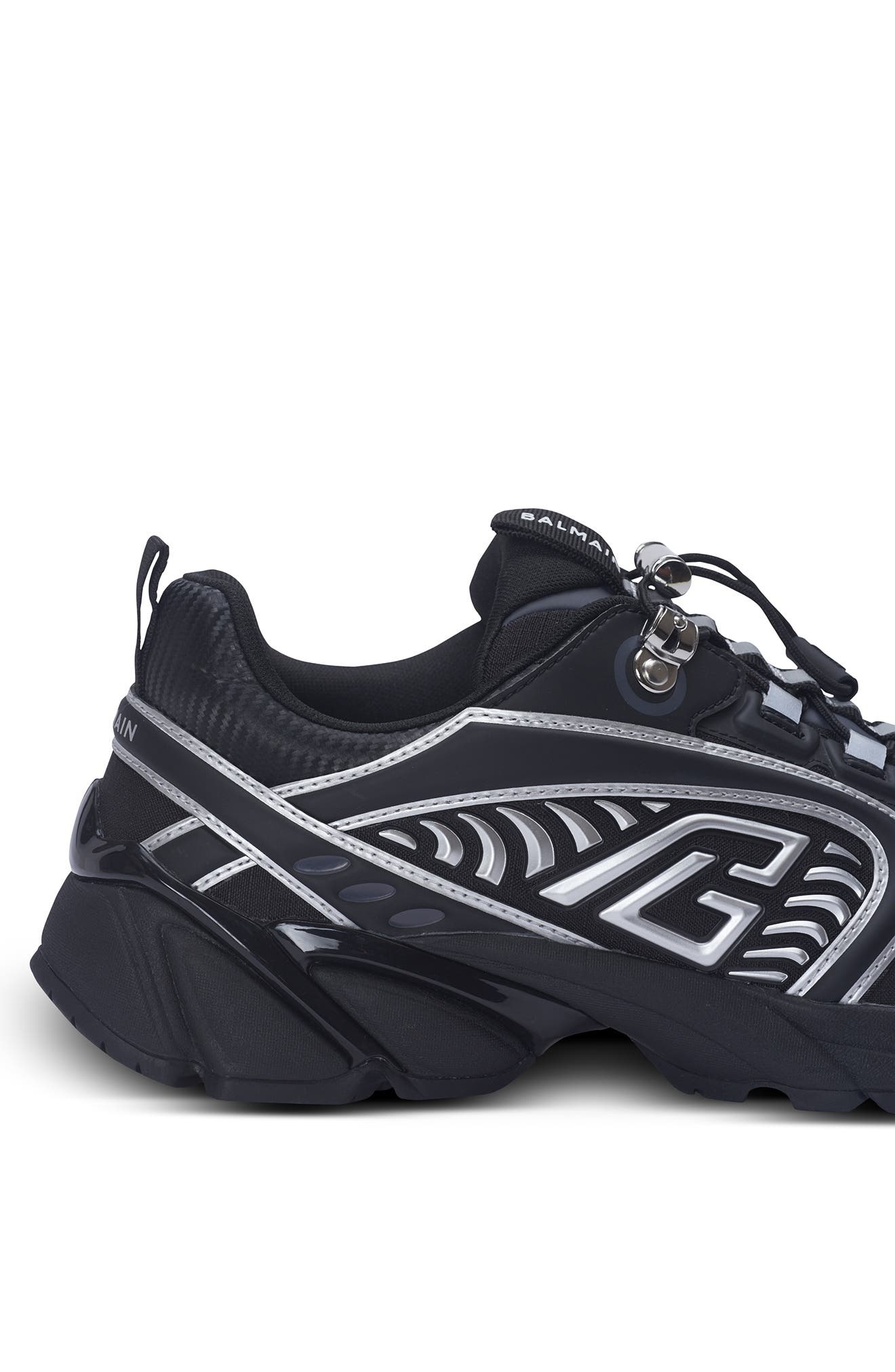 Balmain Cosmic Dust Low Top Sneaker in Eac Black/Silver at Nordstrom - 7