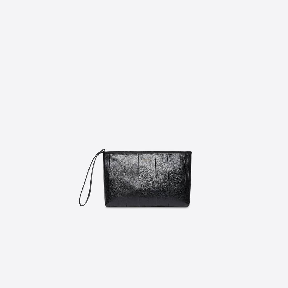 Barbes Large Zip Pouch With Handle in Black - 1