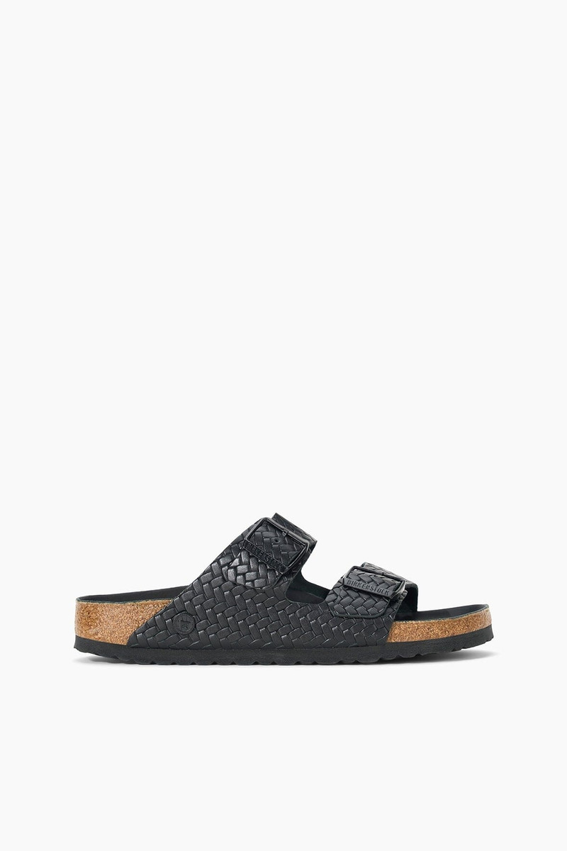 STAUD BIRKENSTOCK ARIZONA WOVEN EMBOSSED SANDAL BLACK 1