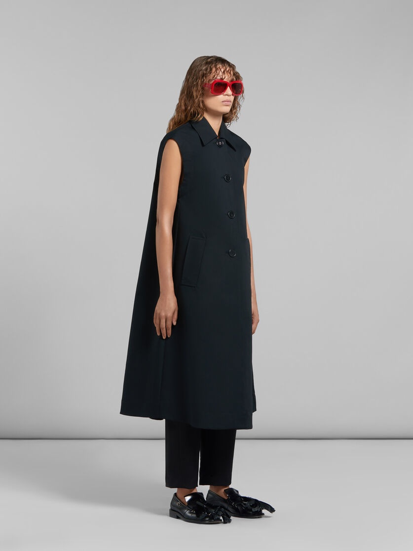 BLACK BONDED COTTON COCOON DRESS - 6