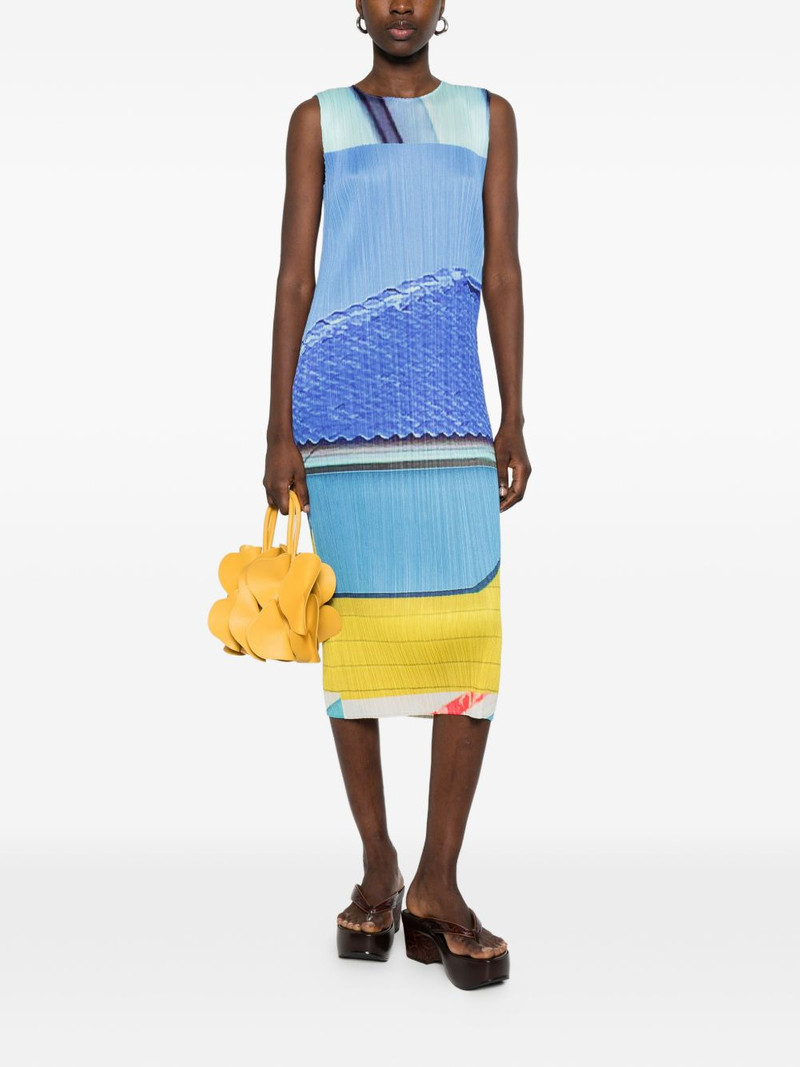 Pleats Please Issey Miyake pleated midi dress outlook