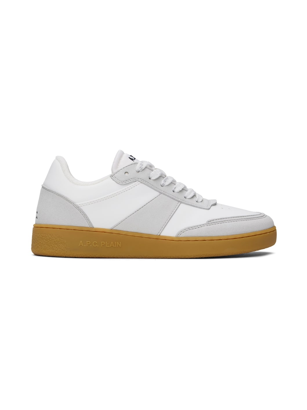 White & Gray Plain Sneakers - 1
