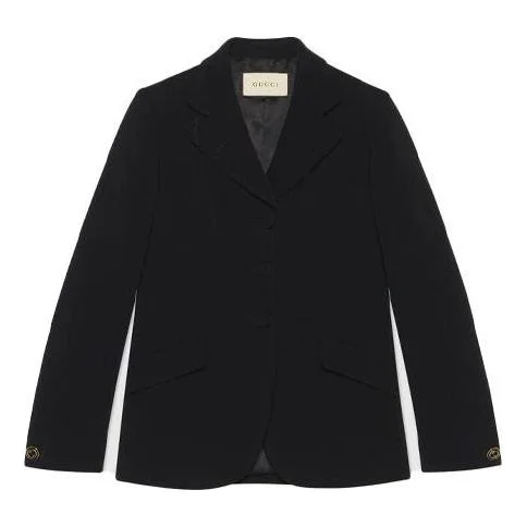 (WMNS) Gucci Cady Viscose Tailored Jacket 'Black' 619262-ZKR01-1000 - 1