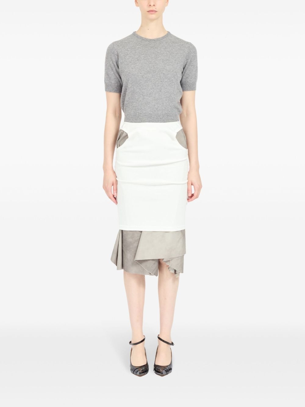 layered knee-length skirt - 2