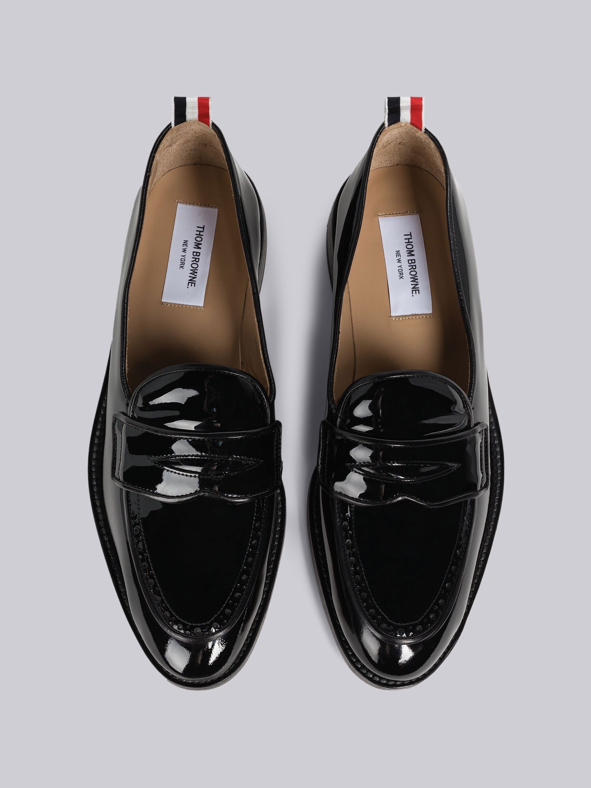 Thom Browne Soft Patent Leather Varsity Penny Loafer