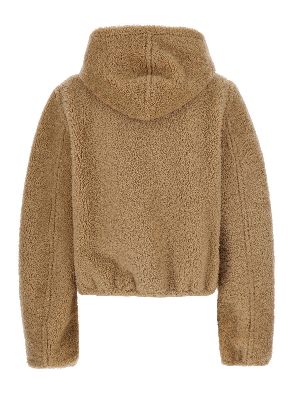 Gucci Women Beige Reversible Shearling Jacket With Hood And Logo Patch On The Front In Leather And F - 2