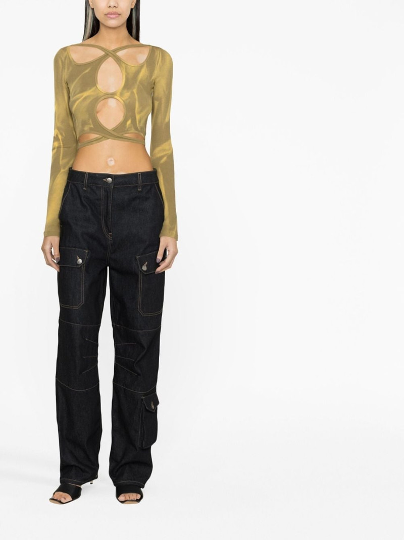 Dion Lee cut-out detail long-sleeve top outlook
