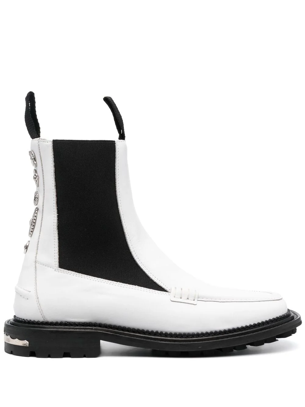 charm-detail ankle leather boots - 1