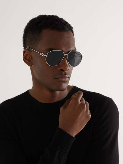 Dior CD Link A1U Round-Frame Silver-Tone Sunglasses outlook